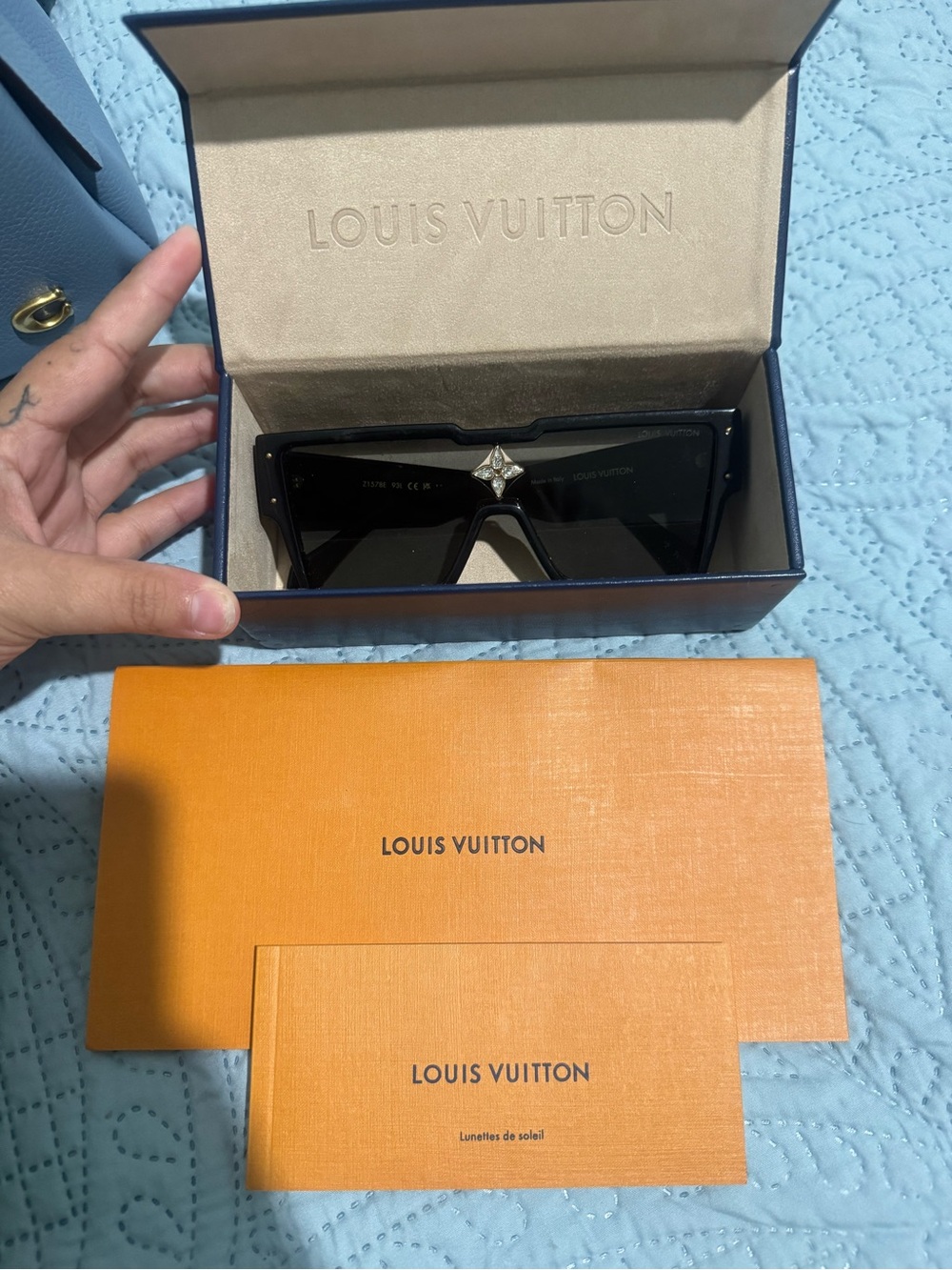 Louis Vuitton Black Shield Sunglasses with Gold Accent
